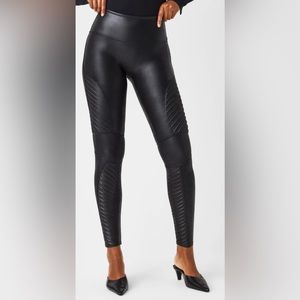 Spanx faux leather moto leggings